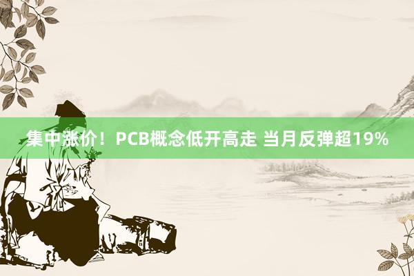 集中涨价！PCB概念低开高走 当月反弹超19%
