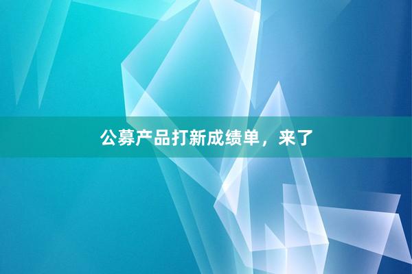 公募产品打新成绩单，来了