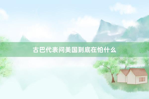 古巴代表问美国到底在怕什么