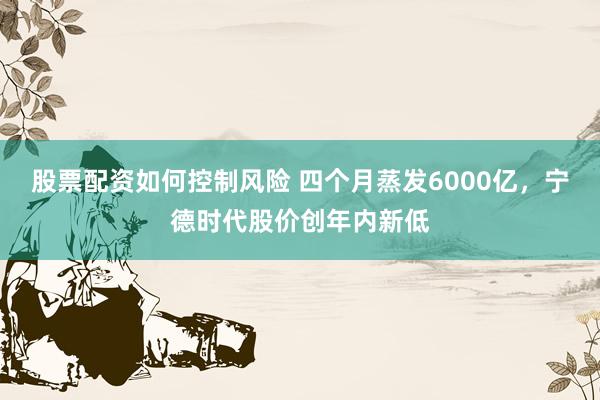 股票配资如何控制风险 四个月蒸发6000亿,宁德时代股价创年内新低