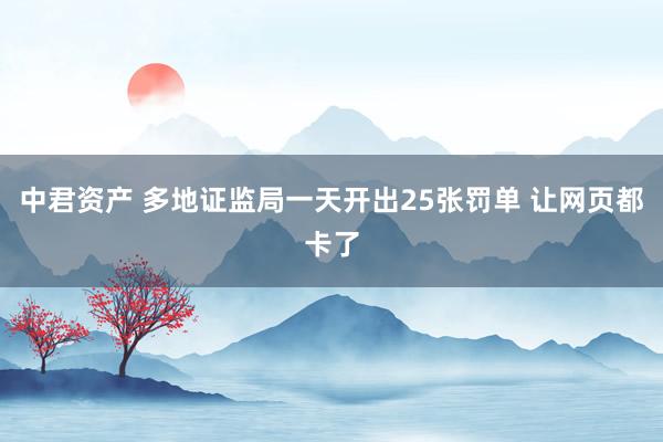 中君资产 多地证监局一天开出25张罚单 让网页都卡了