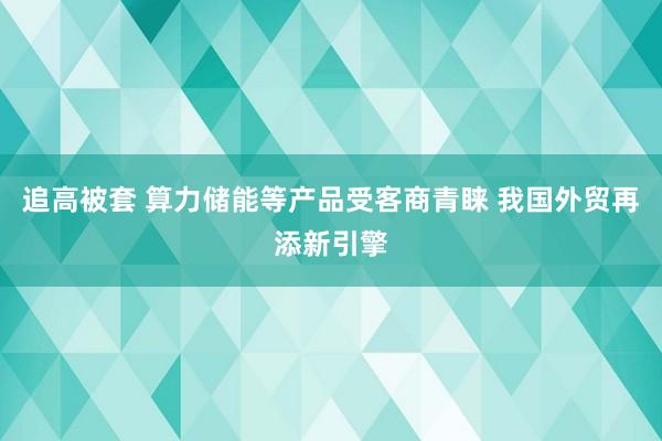 追高被套 算力储能等产品受客商青睐 我国外贸再添新引擎
