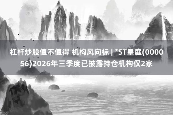 杠杆炒股值不值得 机构风向标 | *ST皇庭(000056)2026年三季度已披露持仓机构仅2家